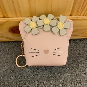 LC Lauren Conrad Daisy Kitty coin pouch zipper